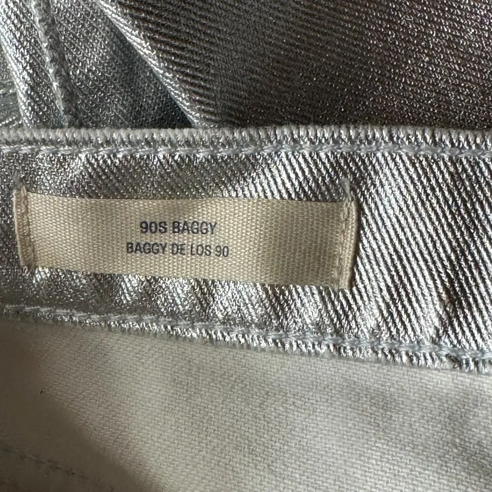 Universal Thread SZ 4R 90's Baggy Jeans Shiny Silver Hi-Rise 100% Cotton New - Picture 10 of 11